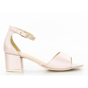 Sandały niskie neonowe pudrowe Basieńka