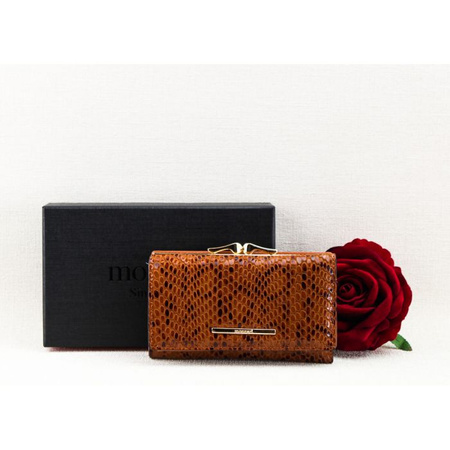 Portfel Damski Skórzany Monnari Lakierowany Brązowy