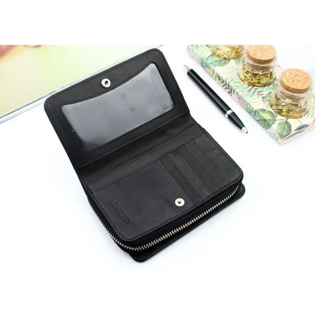 Portfel Damski Skórzany Moretti Średni Czarny