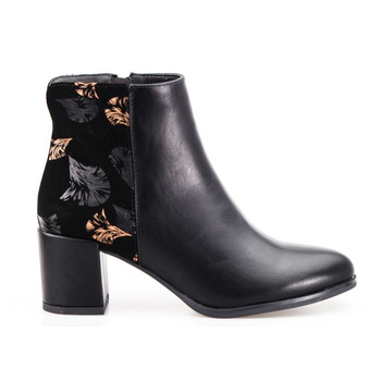 Botki z połyskującym jasnym wzorem z eko skóry Sergio Leone czarne