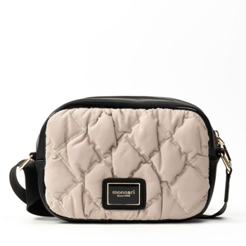 Torebka damska Monnari listonoszka pikowana beżowa czarna