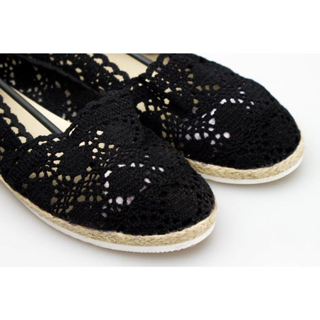 Espadryle Czarne Openwork