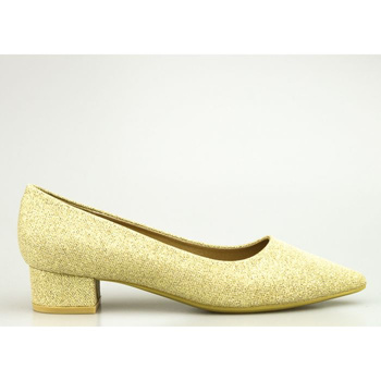 Czółenka niskie połyskujące sylwestrowe złote