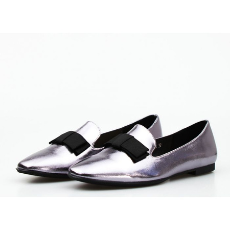 Baleriny z kokardką ciemnosrebrne Sergio Leone