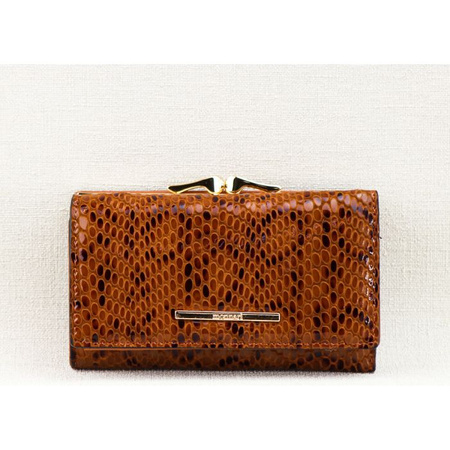 Portfel Damski Skórzany Monnari Lakierowany Brązowy