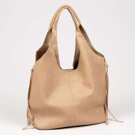 Torebka damska Monnari shopper w grochy z saszetką beżowa BAG1710