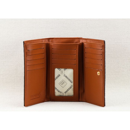 Portfel Damski Skórzany Monnari Lakierowany Brązowy