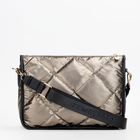 Torebka damska Femestage listonoszka pikowana metaliczna srebrna BAG4980