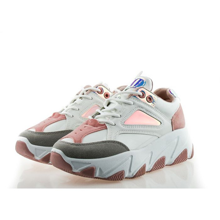 Tenisówki sportowe białe z neonowymi wstawkami