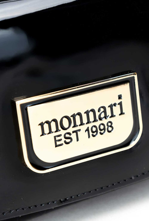 Portfel damski Monnari skórzany lakierowany z krokodylim motywem czarny PUR0170