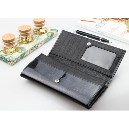 Portfel Damski Skórzany Moretti Czarny RFID Secured