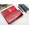 Portfel Damski Skórzany Moretti Lakierowany Czerwony
