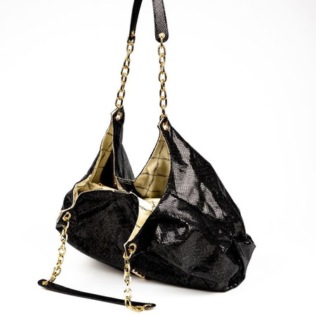 Torebka damska Femestage shopper z połyskującym wzorem czarna