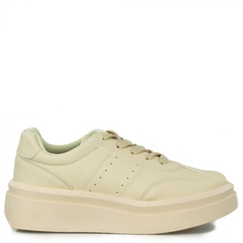 Tenisówki na platformie jednokolorowe beżowe