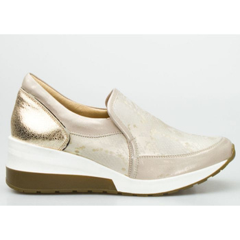 Sneakersy wężowe skórzane złote Aga