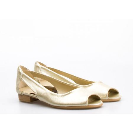 Sandały baleriny mieniące się złote Optimo