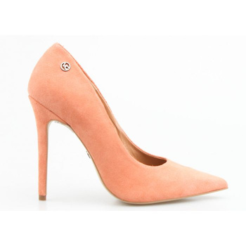 Szpilki zamszowe skórzane łososiowe Victoria Gotti