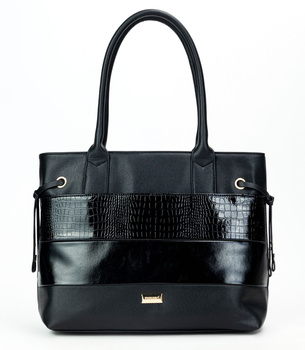 Torebka damska Monnari shopper z ozdobnym frontem czarna BAG1790