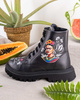 Workery na platformie wegańskie czarne Frida Kahlo Mumka FRIDABOTAXT25-001