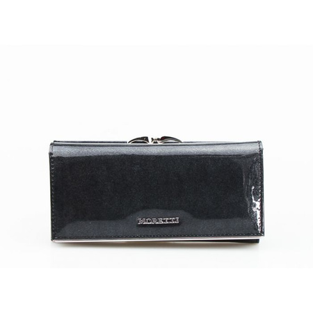 Portfel Damski Skórzany Moretti Czarny RFID Secured