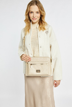 Torebka damska Monnari crossbody połyskująca beżowa BAG2020