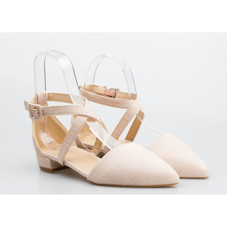 Sandały baleriny beżowe