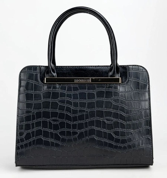 Torebka damska Monnari aktówka połyskująca z matowym frontem czarna BAG2970