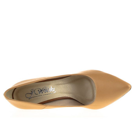 Skórzane czółenka camelowe J. Wolski 