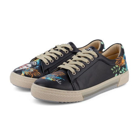 Sneakersy wegańskie z Fridą Kahlo czarne Mumka FRIDASNK25-003