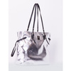 Torebka damska Femestage shopper ze ściągaczami miękka srebrna