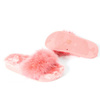 Różowe klapki z futerkiem