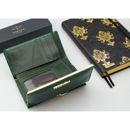 Portfel Damski Skórzany Moretti z Biglem Zielony