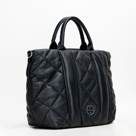 Torebka damska Femestage shopper pikowana miękka czarna BAG5060