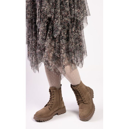 Trapery workery na platformie zamszowe khaki Sergio Leone TR915