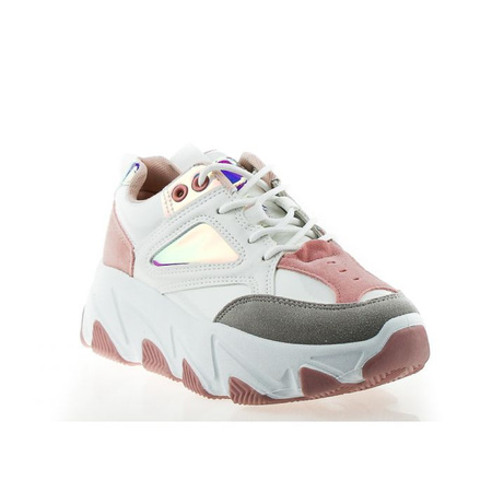 Tenisówki sportowe białe z neonowymi wstawkami