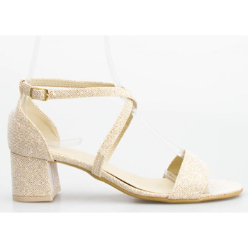 Sandały retro mieniące się złote Optimo