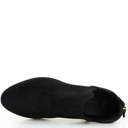 Półbuty zamszowe ażurowe czarne Potocki