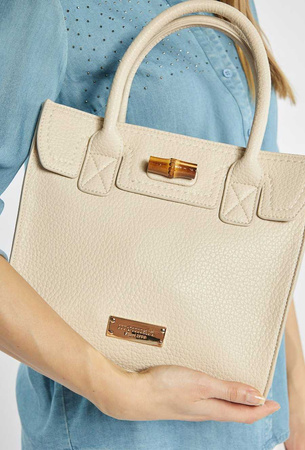 Torebka damska Monnari klasyczna w grochy biała BAG1280