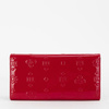 Portfel damski Monnari duży lakierowany z monogramem czerwony PUR0090