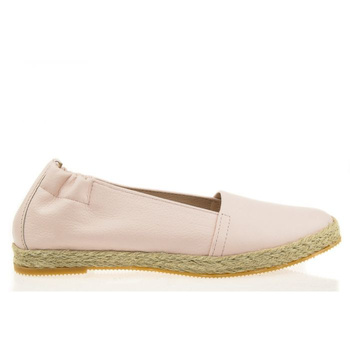 Espadryle skórzane różowe puder J. Wolski
