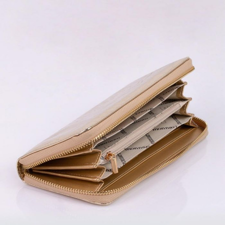 Portfel Damski Monnari ze zwierzęcym wzorem złoty