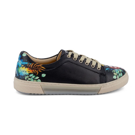 Sneakersy wegańskie z Fridą Kahlo czarne Mumka FRIDASNK25-003