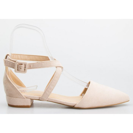 Sandały baleriny beżowe