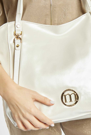 Torebka damska Monnari shopper połyskująca perłowa BAG1990