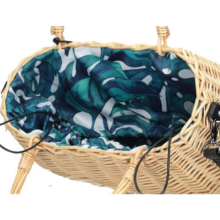 Torebka damska Nobo koszyk wiklinowa z uchwytami beżowa