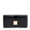 Portfel damski Monnari duży lakierowany w łuski czarny PUR0120