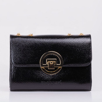 Torebka damska Monnari listonoszka lakierowana metaliczna czarna