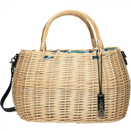 Torebka damska Nobo koszyk wiklinowa z uchwytami beżowa
