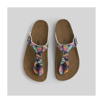 Japonki wegańskie wzór w egzotyczne kwiaty Mumka