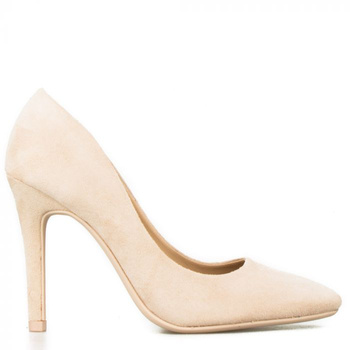 Szpilki wysokie zamszowe beżowe